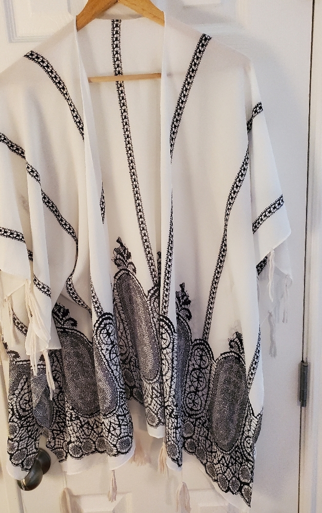 3/$40 Sheer bohemian beach or lounge shawl